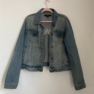 jean jacket with tiger